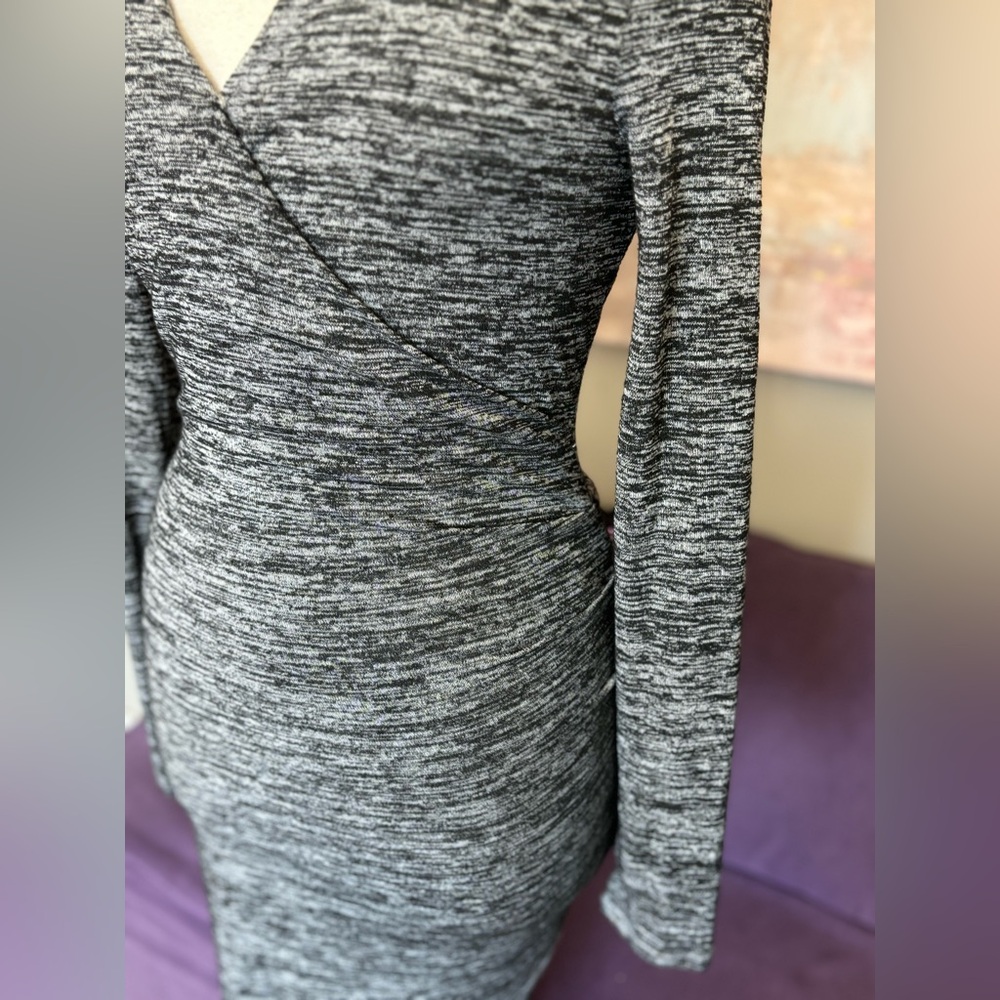 Guess by Marciano Rakel Long-Sleeve Wrap Dress‎ Two Tone Gray Size M - Picture 3 of 13
